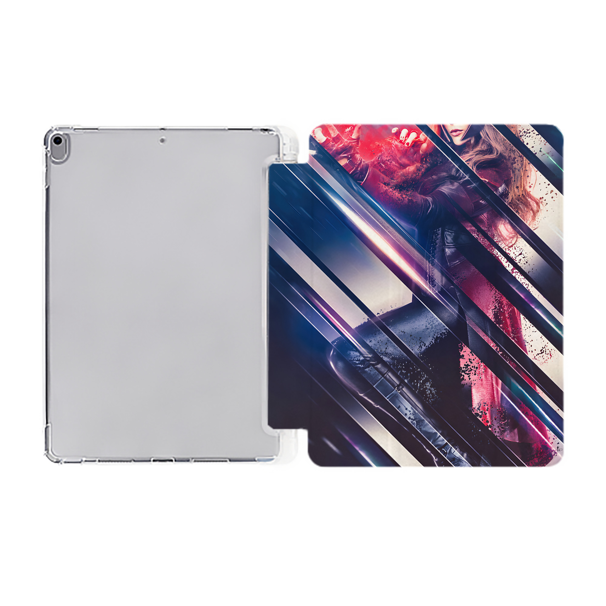 （画像用） アベンジャーズ The Avengers IPad ケース ペン収納付き 三つ折りスタンド PUレザー×シリコン 対応機種9.5/10.5/10.9インチ